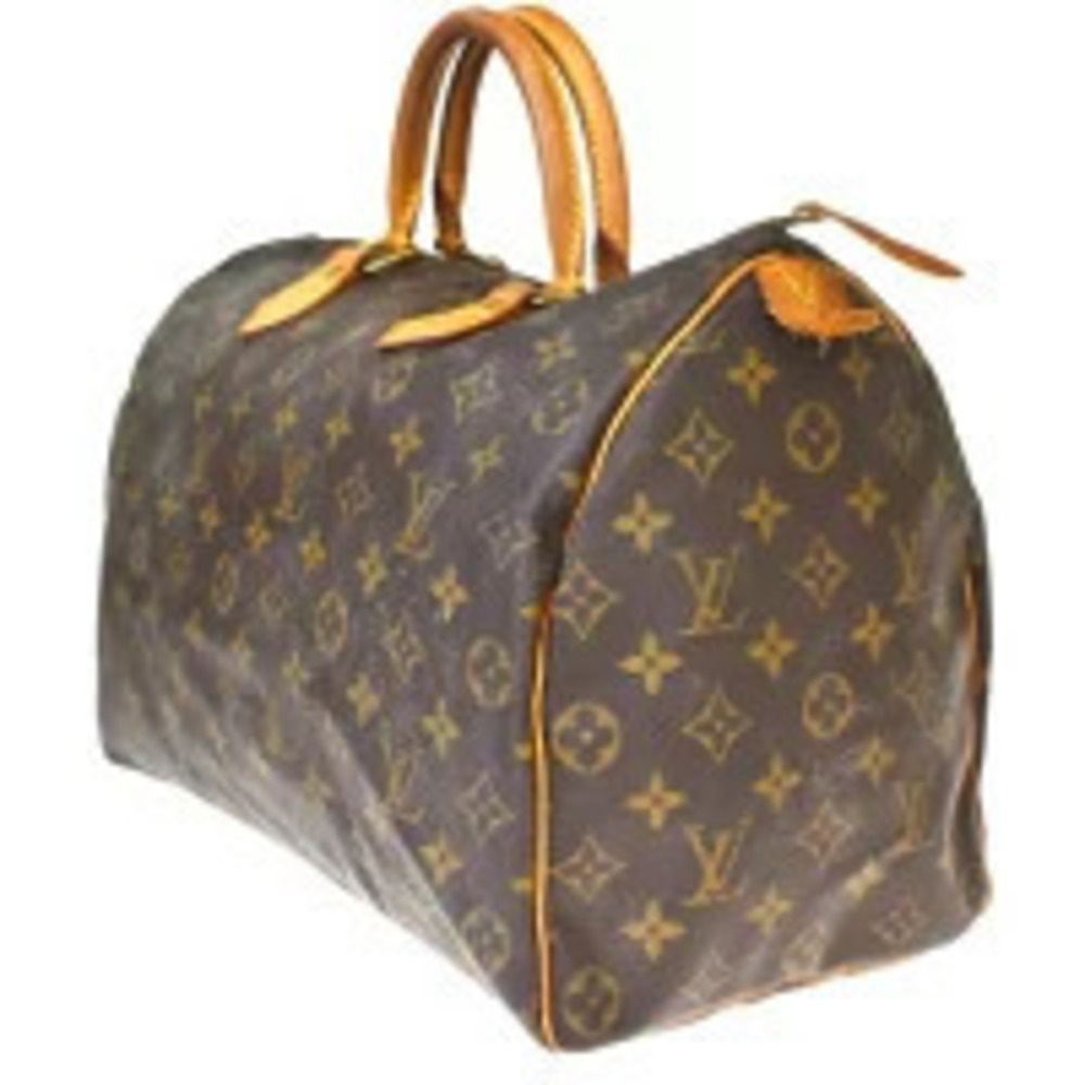 Louis Vuitton Monogram Speedy Boston Leather Handbag Brown